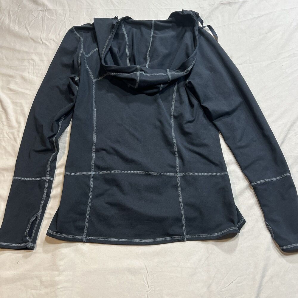 Kirkland Signature Women's Size L Black 1/4 Zip Active Hoodie Thumbholes - Picture 5 of 9